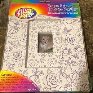 Lisa Frank color and doodle picture frame.